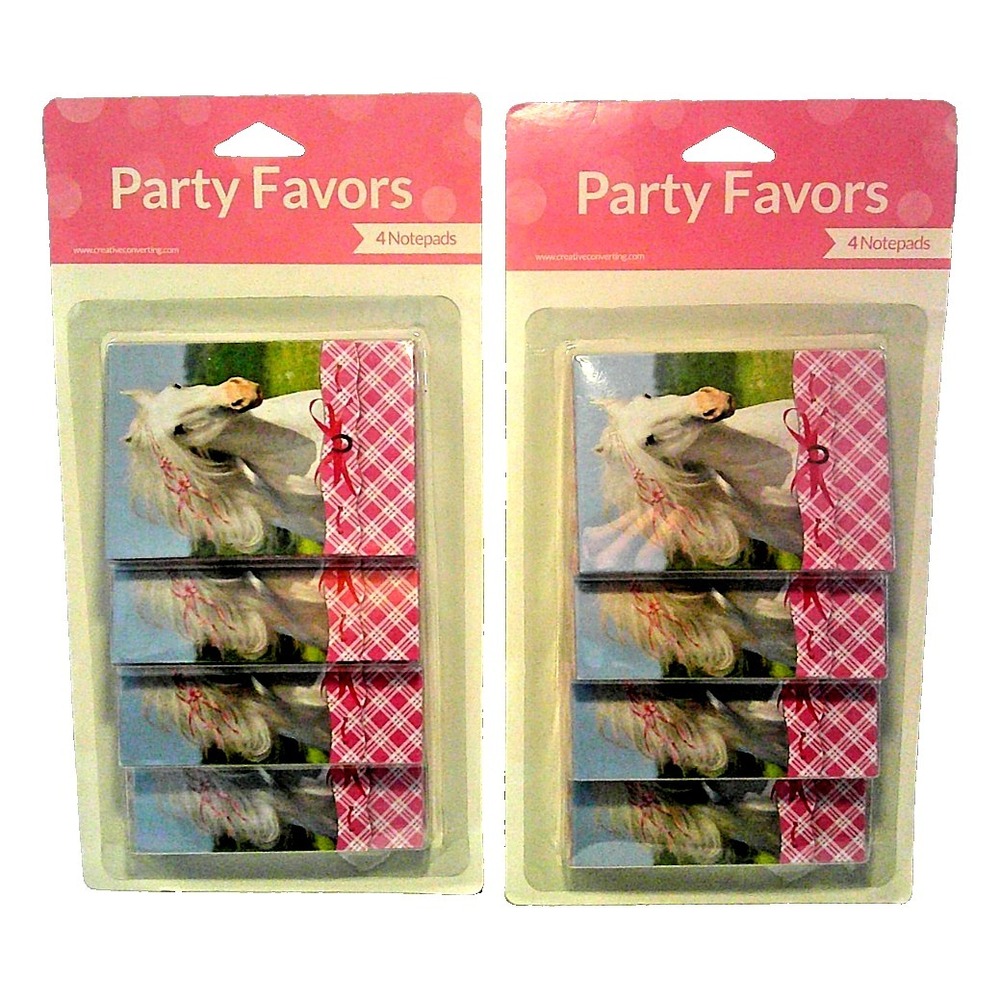 LOT OF 2, 4 PACK HORSE THEMED NOTEPAD PARTY FAVORS.‎ TOTAL OF 8 NOTEPADS